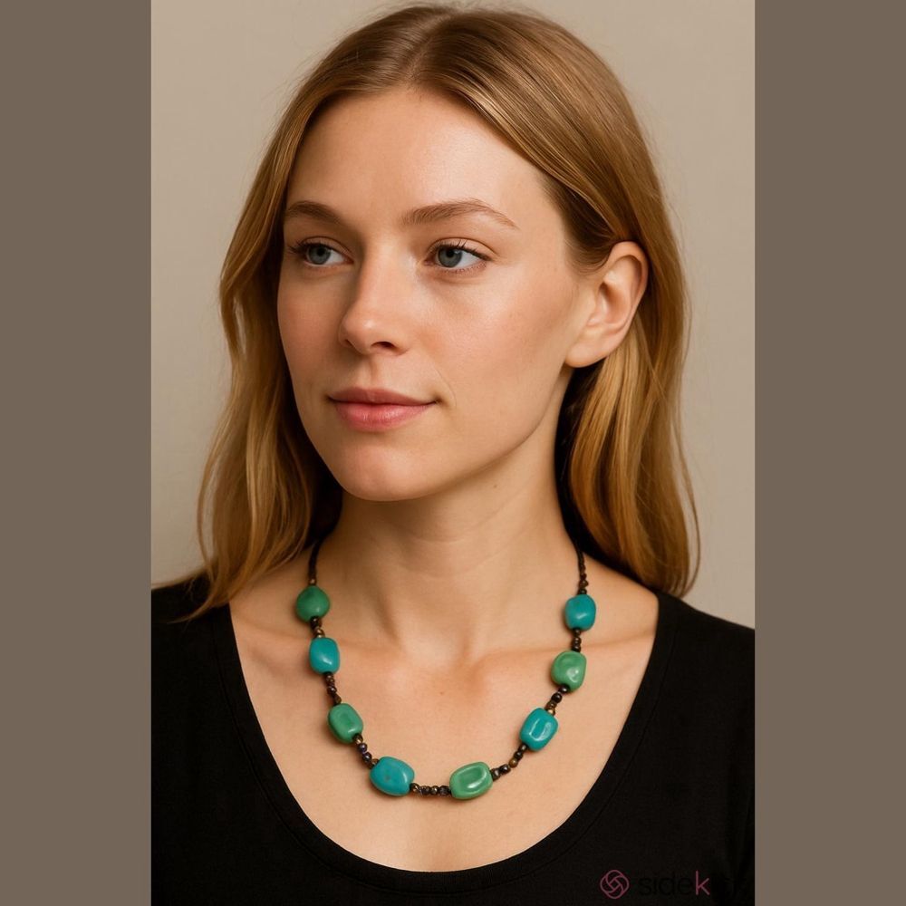 Women's Unbranded Turquoise Green Beaded Necklace One Size